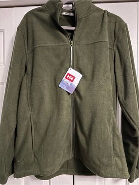 NWT Helly Hansen Olive Green Full-Zip Fleece Jacket, men’s M Lynx